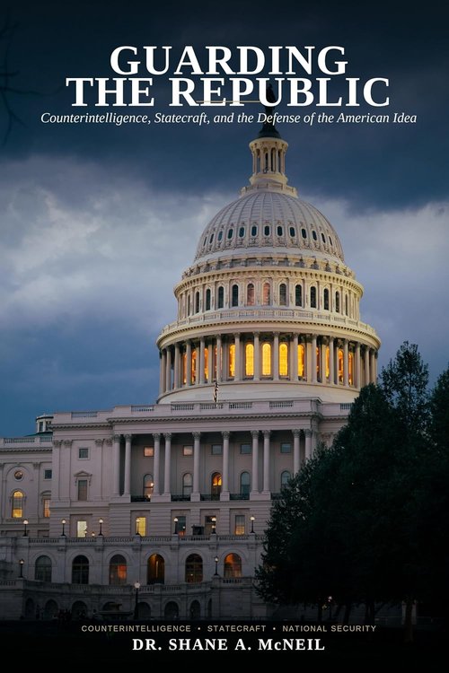 Cover of Guarding the Republic, showing the United States Capitol dome lit against a dark storm sky